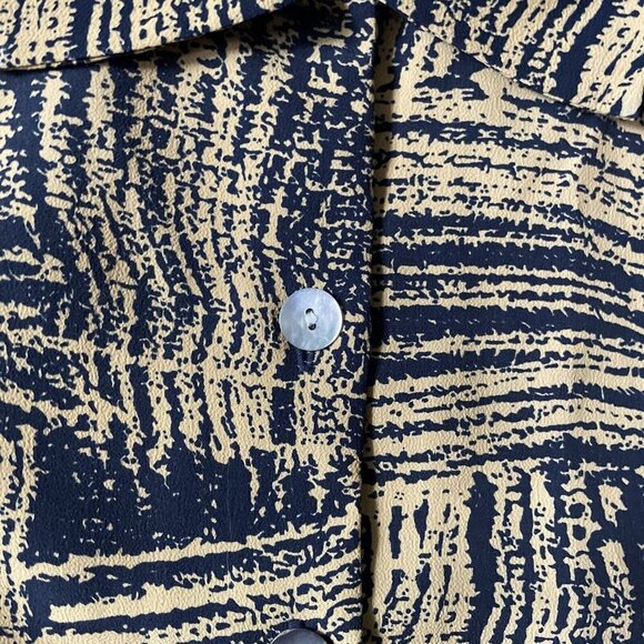 Rene Margo Womens Abstract Black & Tan Button-Up Shirt M - Picture 3 of 10